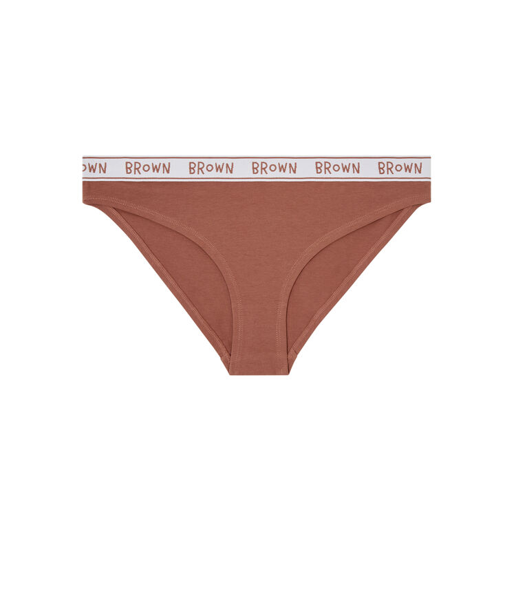 Culotte en coton imprimé ours - marron marron.