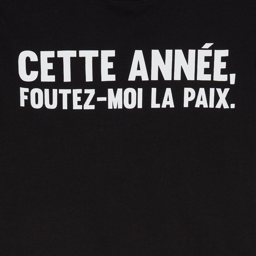 Set pyjama manches courtes foutez-moi la paix - noir noir.