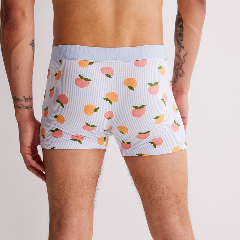 boxer à motifs pêches - turquoise boxer à motifs pêches - turquoise;