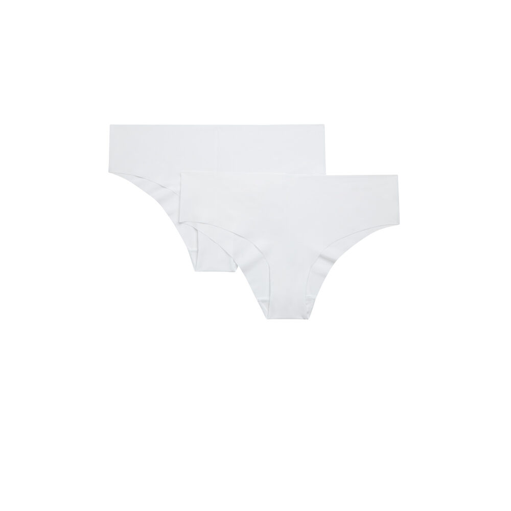 Lot de shortys en micro - blanc blanc.