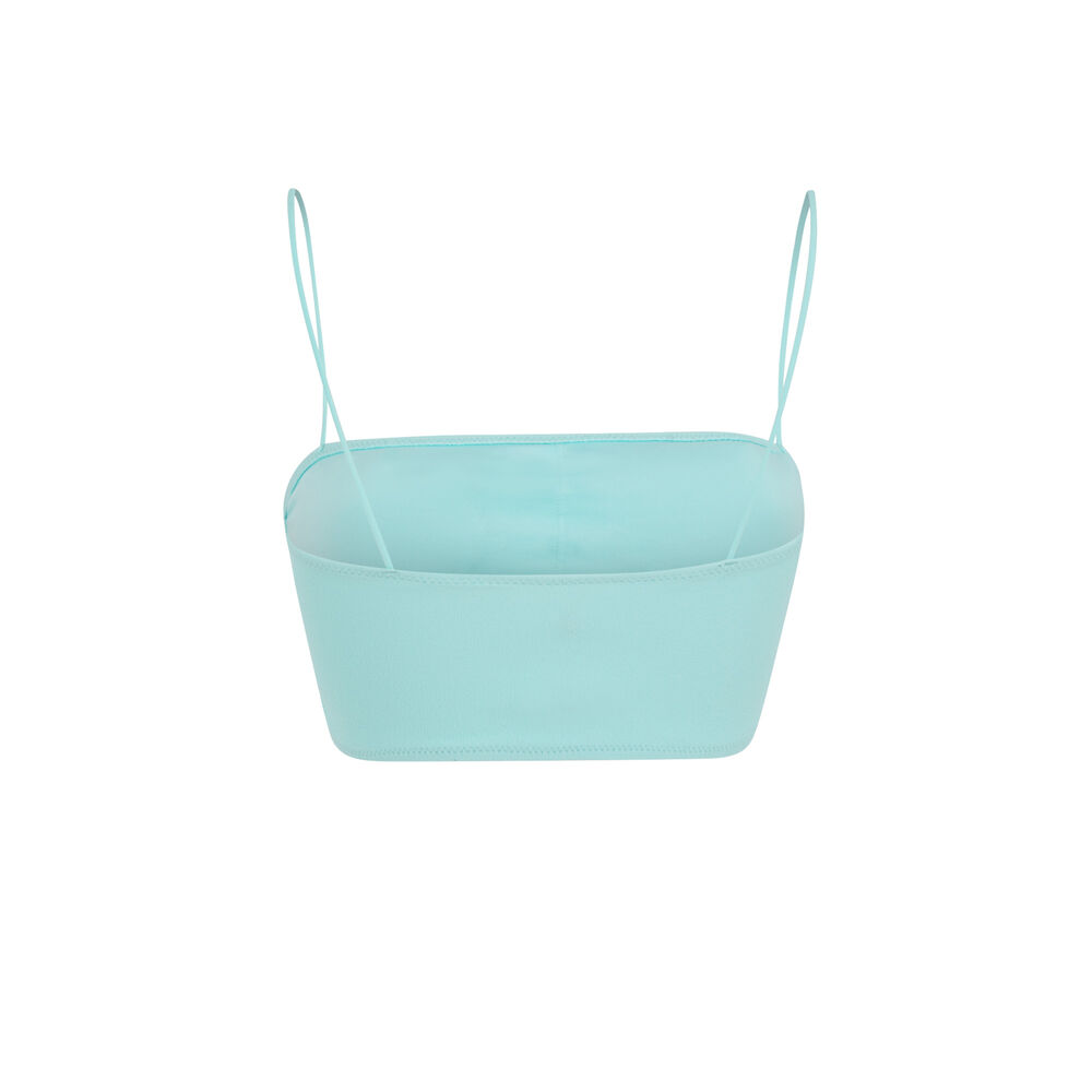 Haut de maillot de bain bandeau uni - bleu turquoise bleu turquoise.