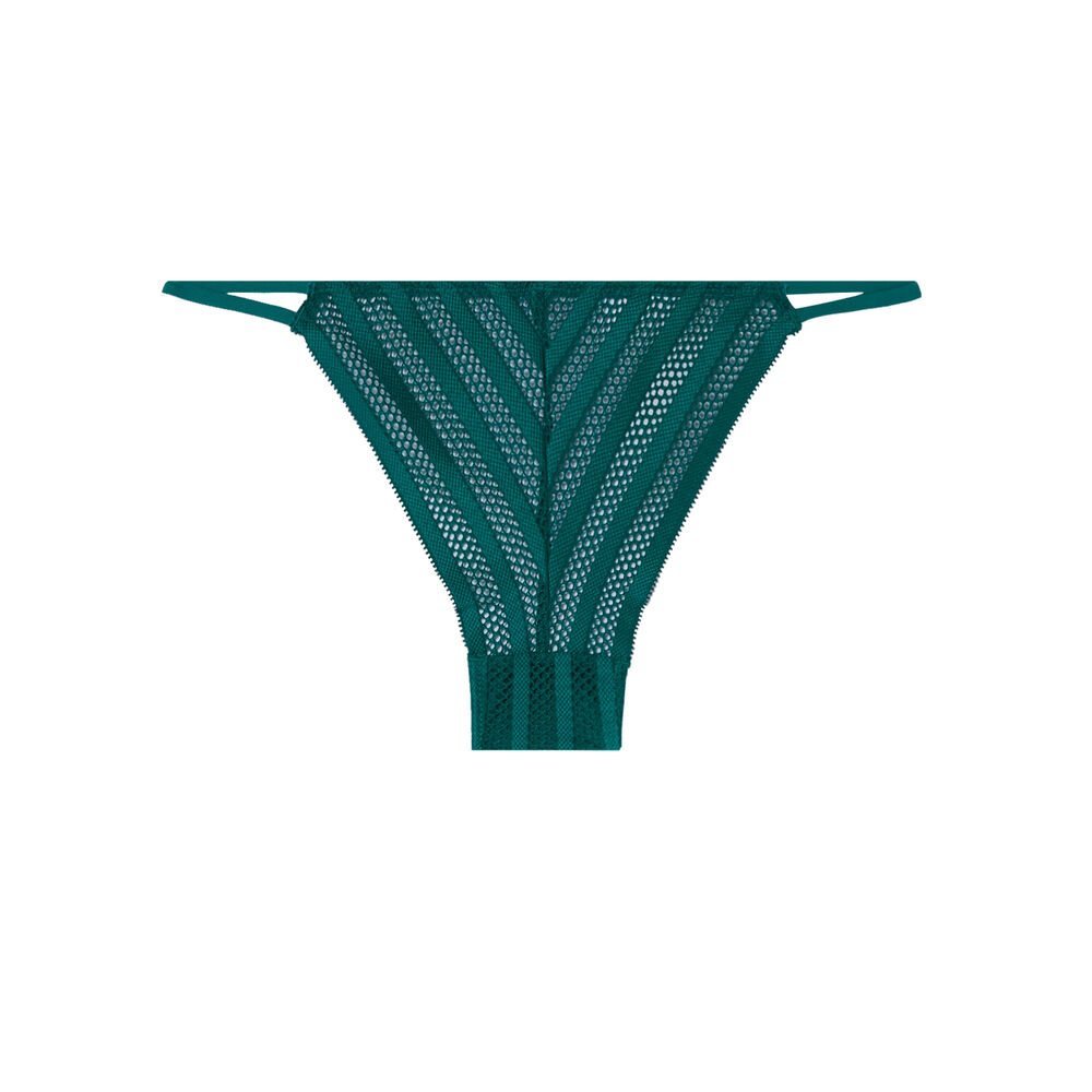 Tanga en résille et liens - vert vert.
