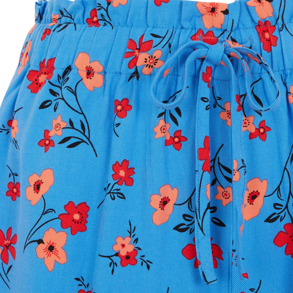 Short imprimé fleuri - bleu bleu.
