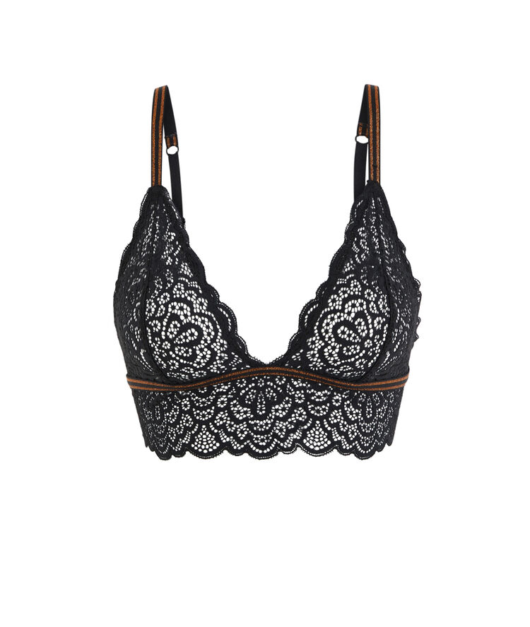 Triangle bustier sans armatures en dentelle lurexbandiz noir.