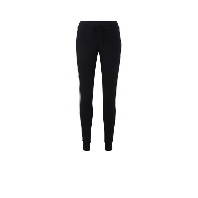 Pantalon jogging bandes laterales newazjiz noir.