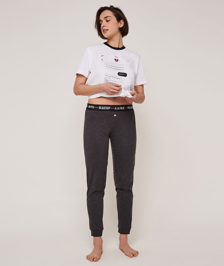 Pantalon jersey détail ceinture oupsybabiz gris.