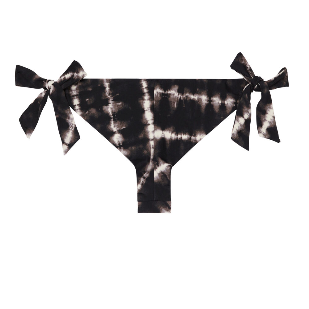 Bas de maillot à noeuds effet tie and dye - noir noir.