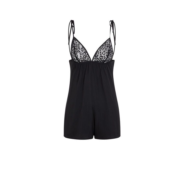 Combi-short satinee decollete dos newjimacquiz noir.
