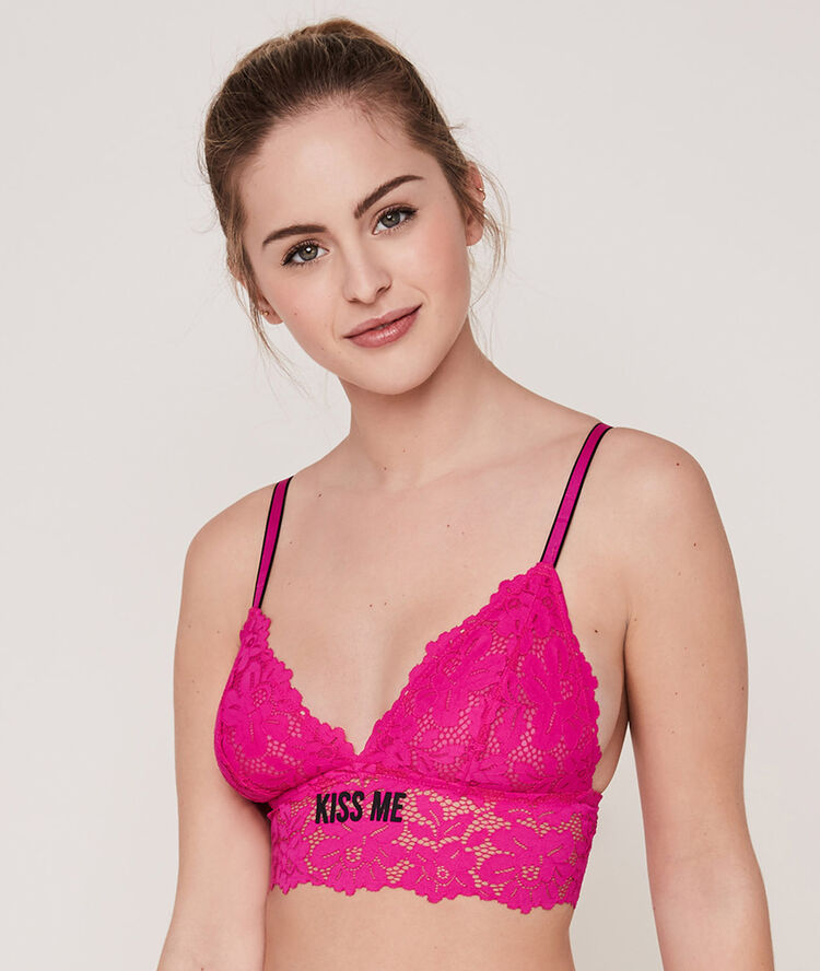 Soutien-gorge triangle dentelle cottonlaciz rose.