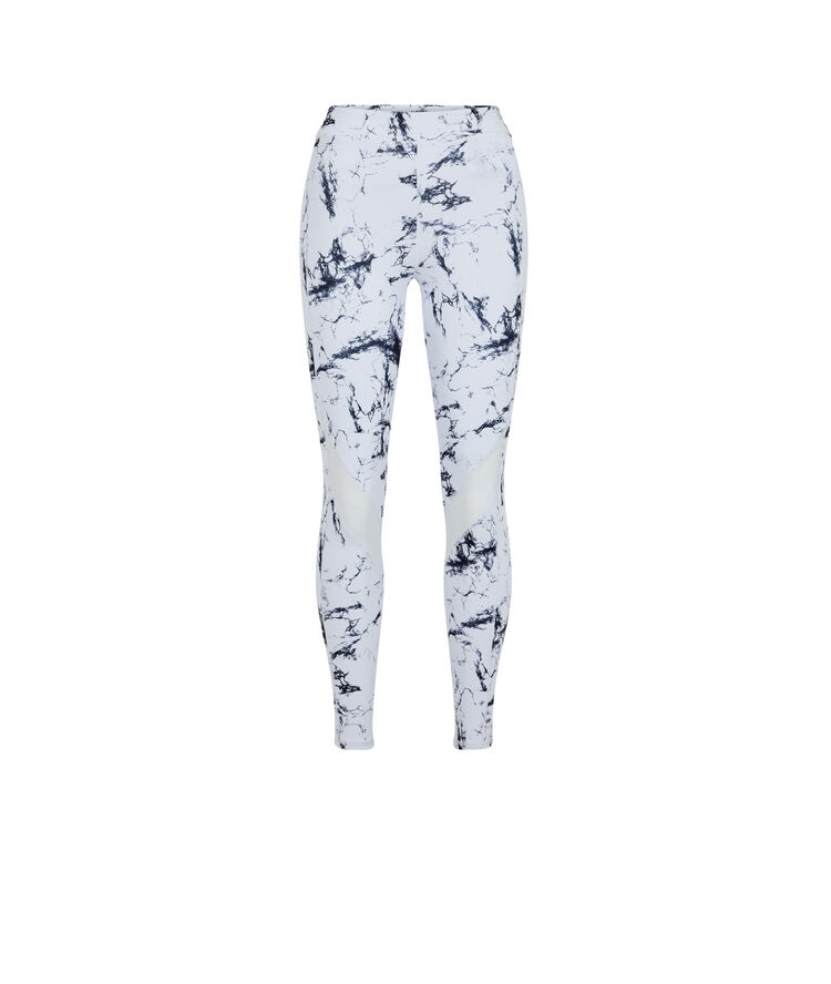 Legging sport imprimé marbre yogamarbliz blanc.