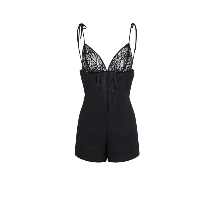 Combi-short satinee decollete dos newjimacquiz noir.