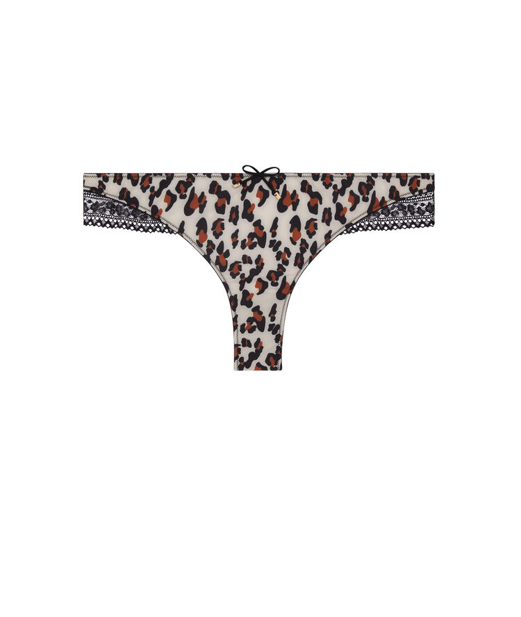 Tanga imprimé animal - noir noir.