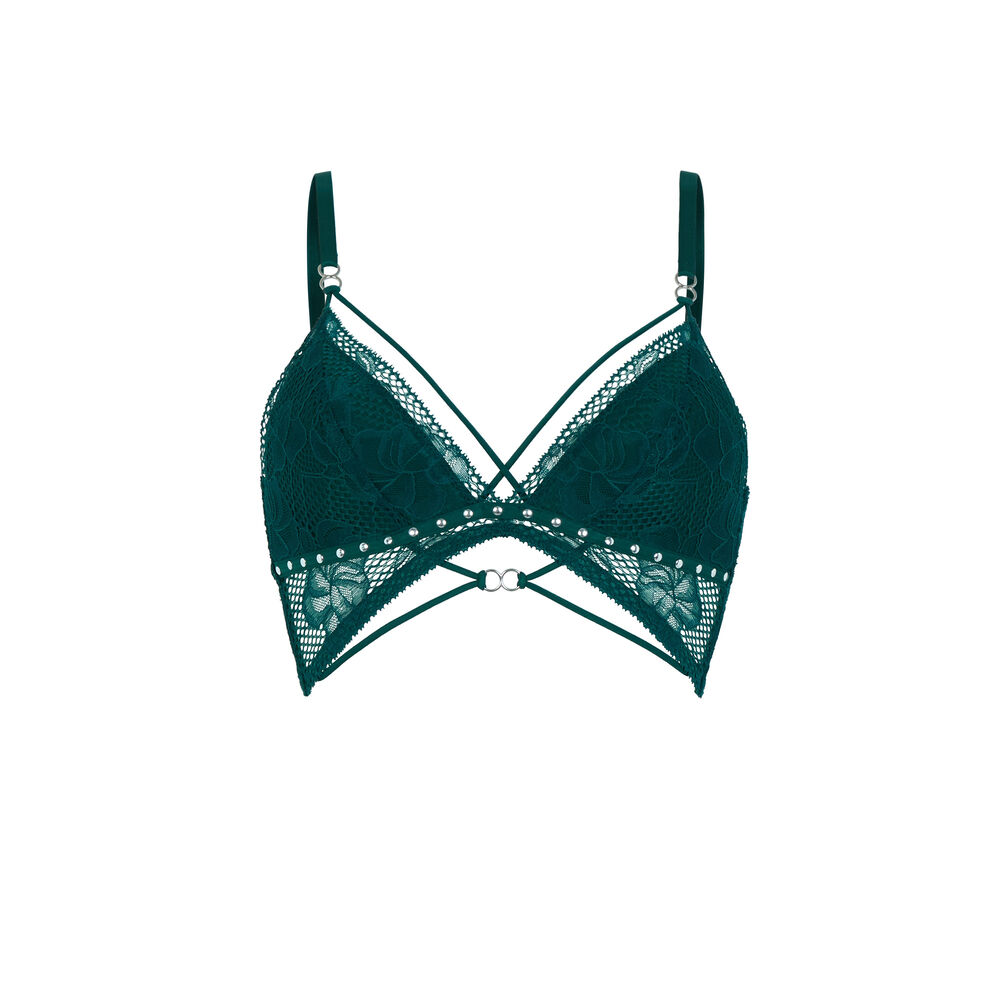 Soutien-gorge sans armature avec liens - vert vert.