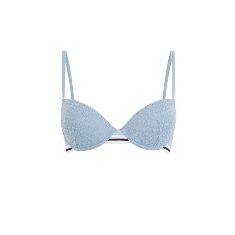 Soutien-gorge ampliforme bleu gris leopiz bleu.