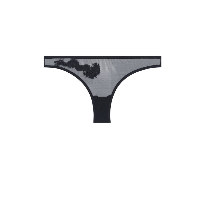 Tanga tulle détail guipure sumiyoiz noir.