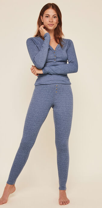 Legging cotel&eacute; uni minisoutiz bleu gris.
