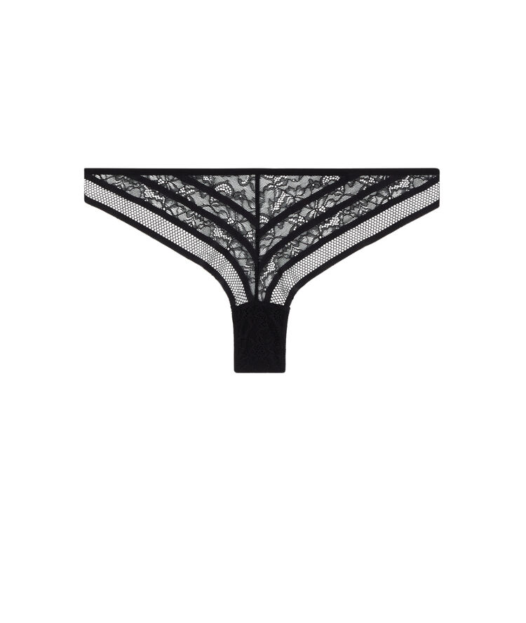 Tanga en dentelle - noir noir.