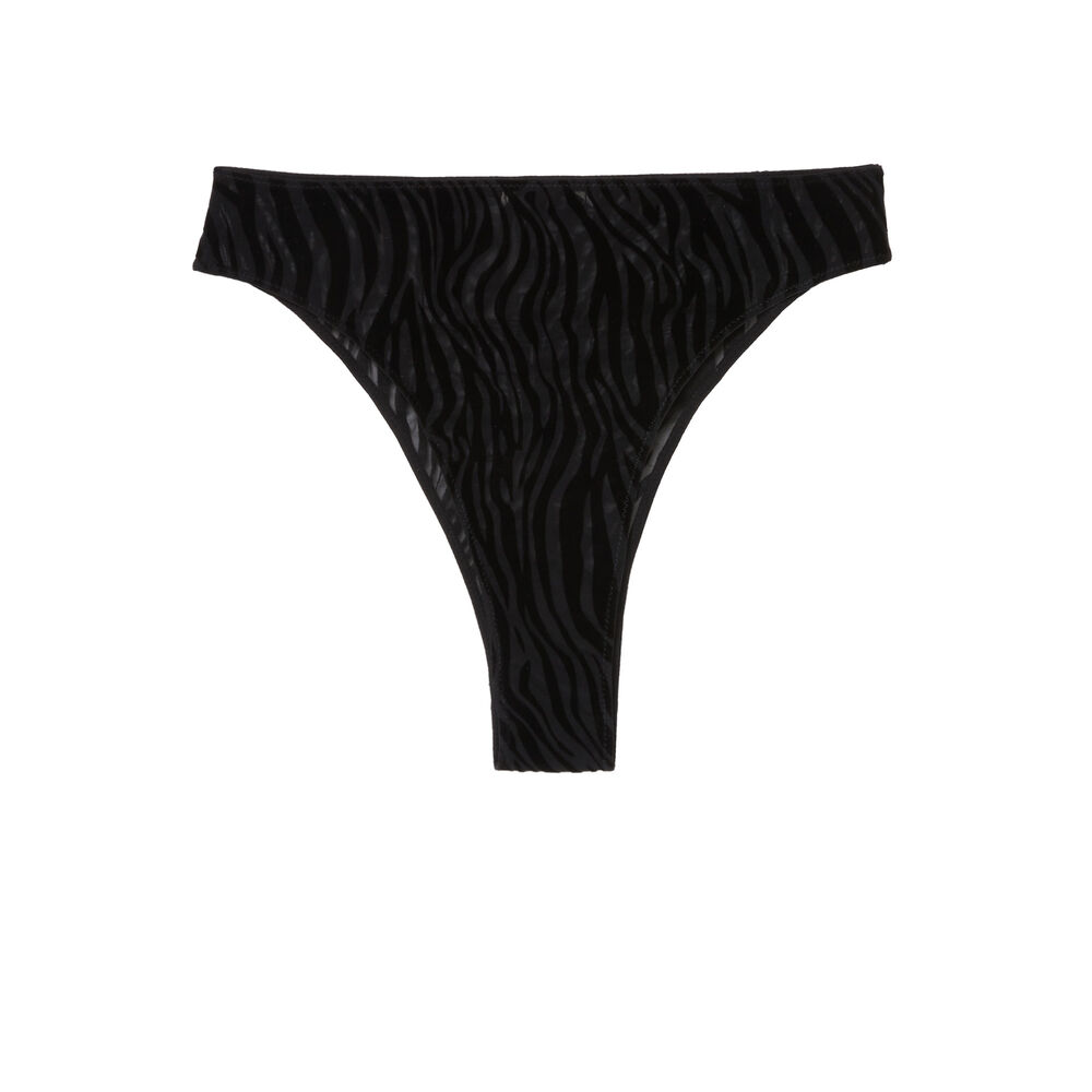 Culotte zébrée aya x undiz taille haute - noir noir.