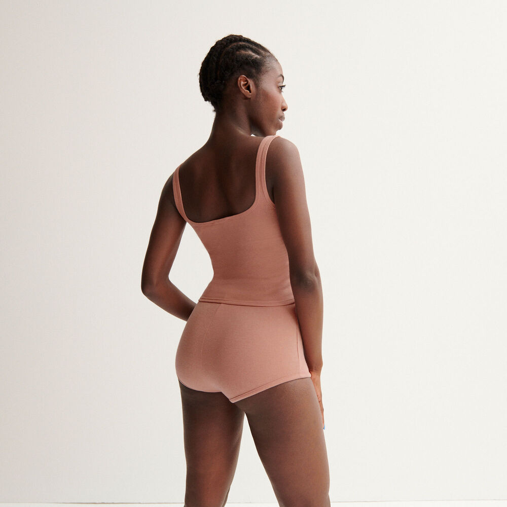 Top effet corset aya x undiz "jolie nana" en pointelle - rose nude rose.
