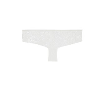 Shorty en dentelle d&eacute;tail bijou ethnobiz blanc.
