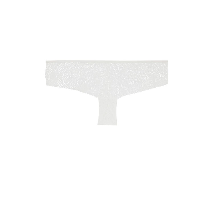 Shorty en dentelle détail bijou ethnobiz blanc.