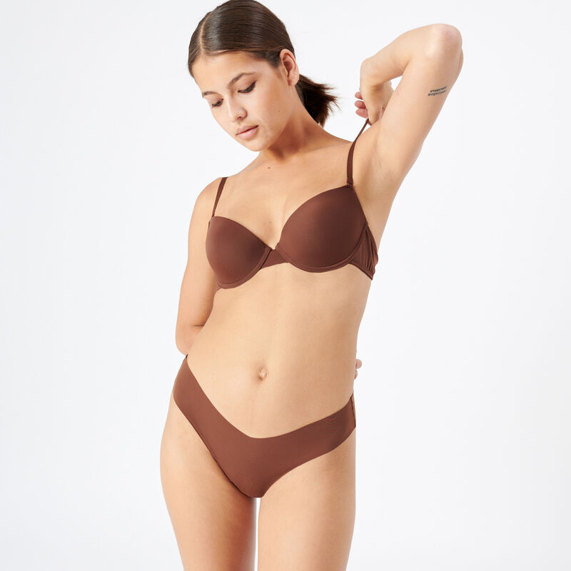 soutien-gorge ampliforme en micro - marron soutien-gorge ampliforme en micro - marron;