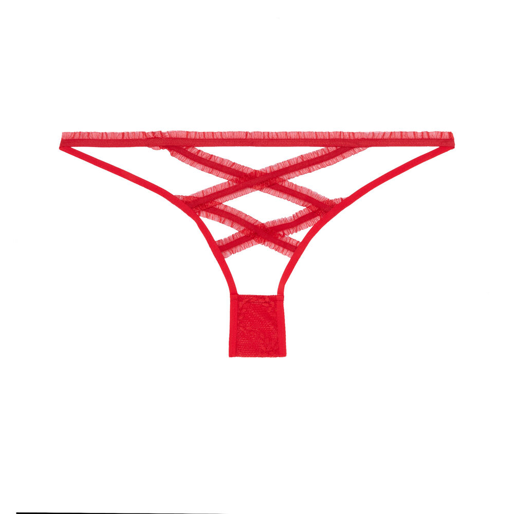 Culotte à liens sexy - rouge rouge.