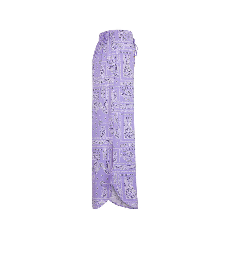 Pantalon large imprimé bandana - lilas lilas.