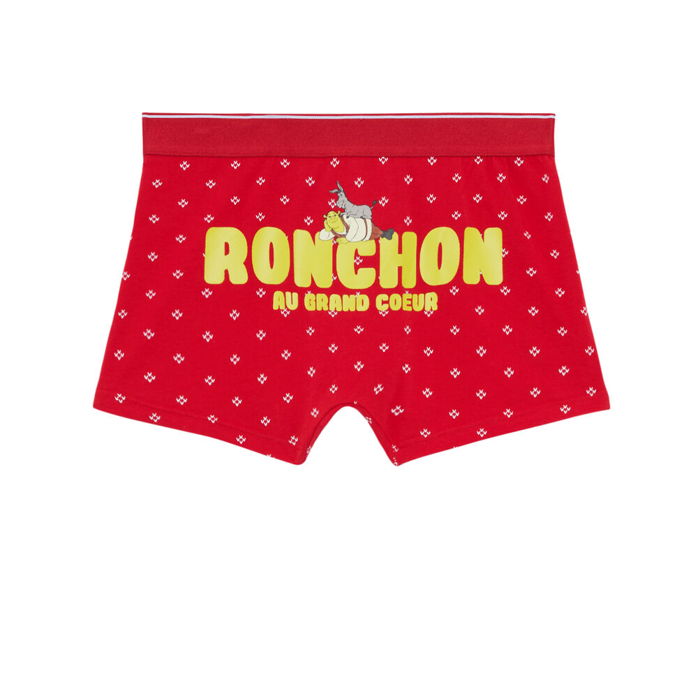 Boxer shrek à message ronchon - rouge rouge.