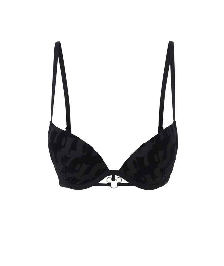 Soutien-gorge push-up tulle floqué flockimickiz noir.