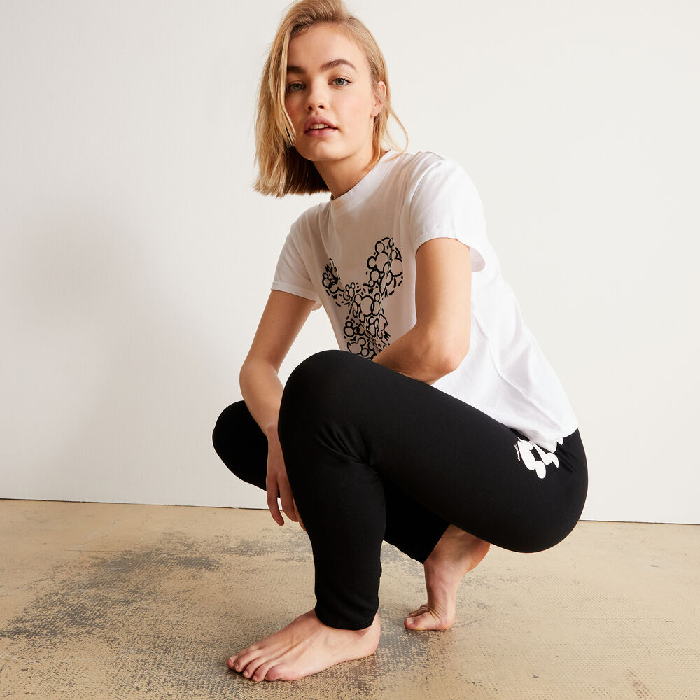 Legging à imprimé mickey - noir noir.
