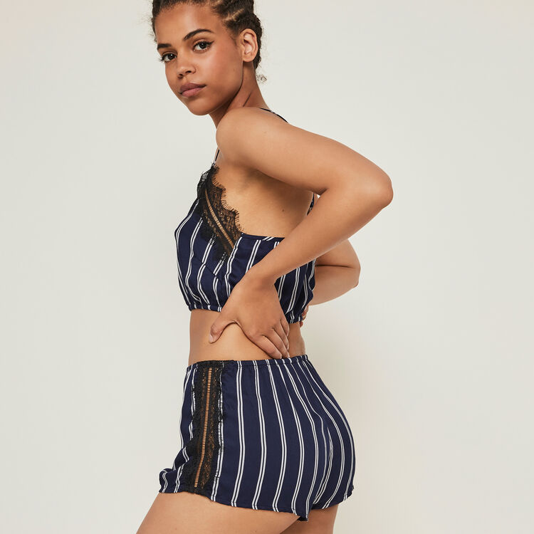 Top satin a rayures raynuitiz Top satin a rayures raynuitiz;