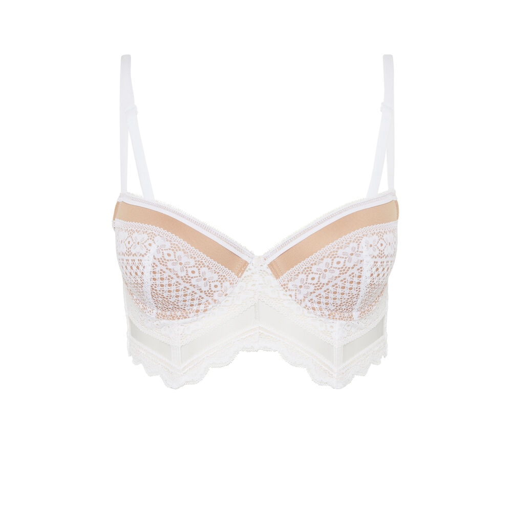 Soutien-gorge ampliforme en dentelle - blanc blanc.