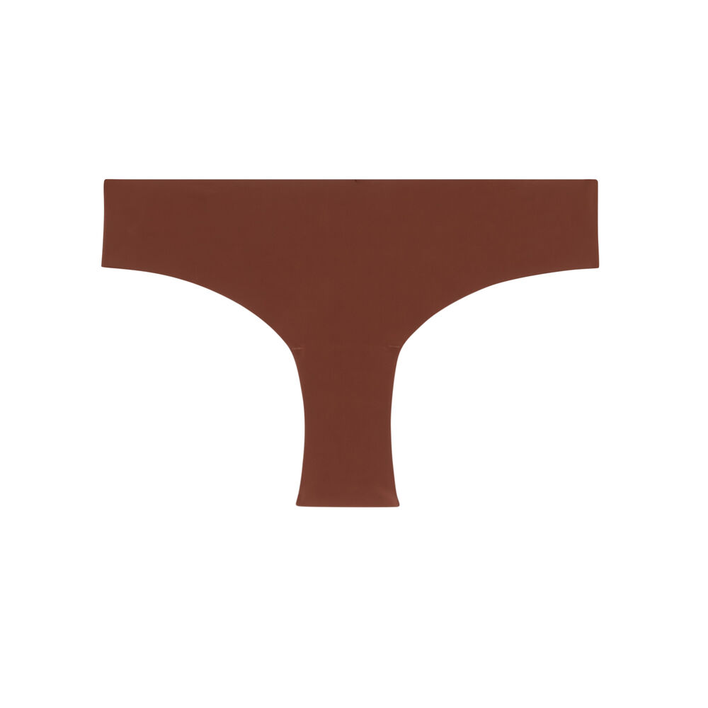 Culotte en micro et dentelle - marron marron.