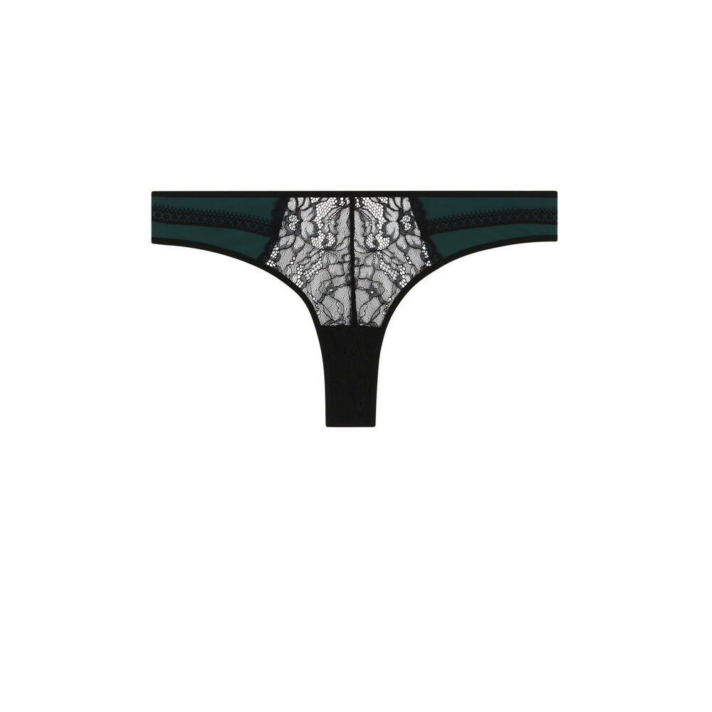 Tanga bi-matières - vert vert.
