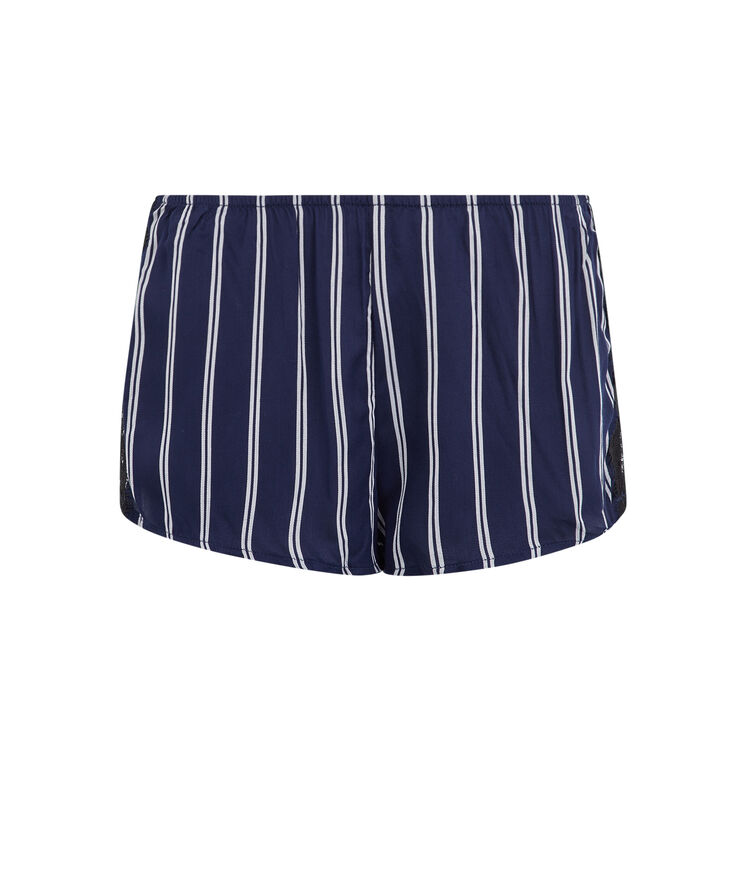 Short satin a rayures raynuitiz bleu marine.