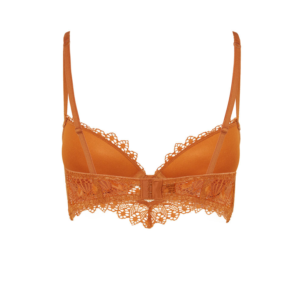 Soutien-gorge bustier push-up à détail bijou - marron marron.