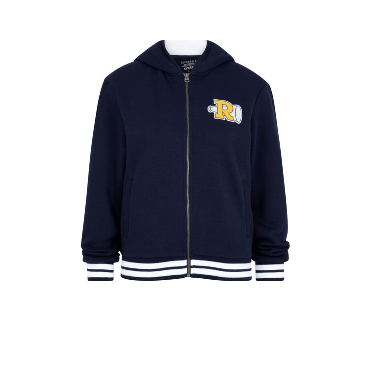 Veste bombers à capuche licence riverdale riverdaliz bleu marine.