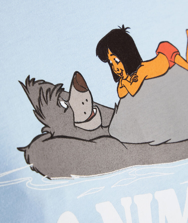 Top à manches courtes print animaux loveanimaliz bleu gris.