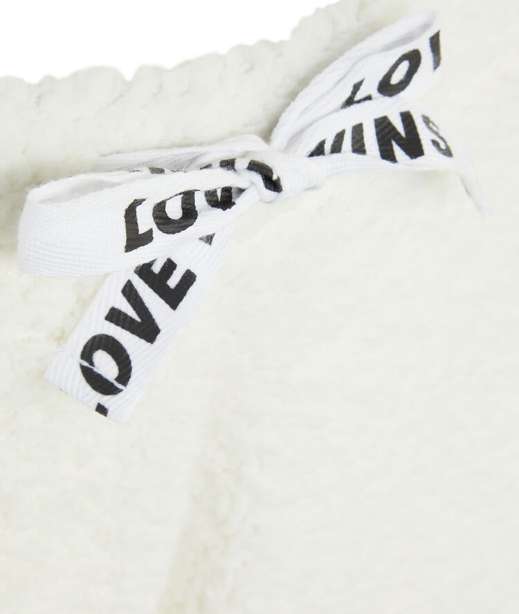Pantalon polaire détail cordon polipantiz blanc cassé.