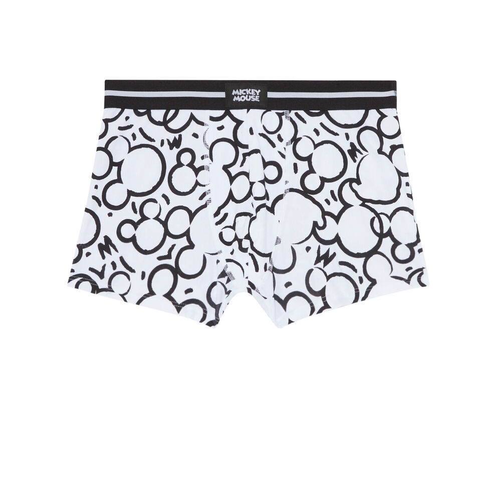 Boxer à imprimés têtes de mickey - noir blanc.