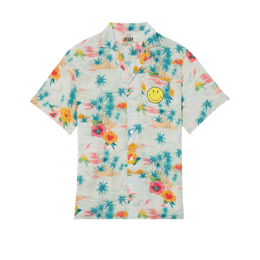 Chemise smiley® à fleurs - blanc blanc.