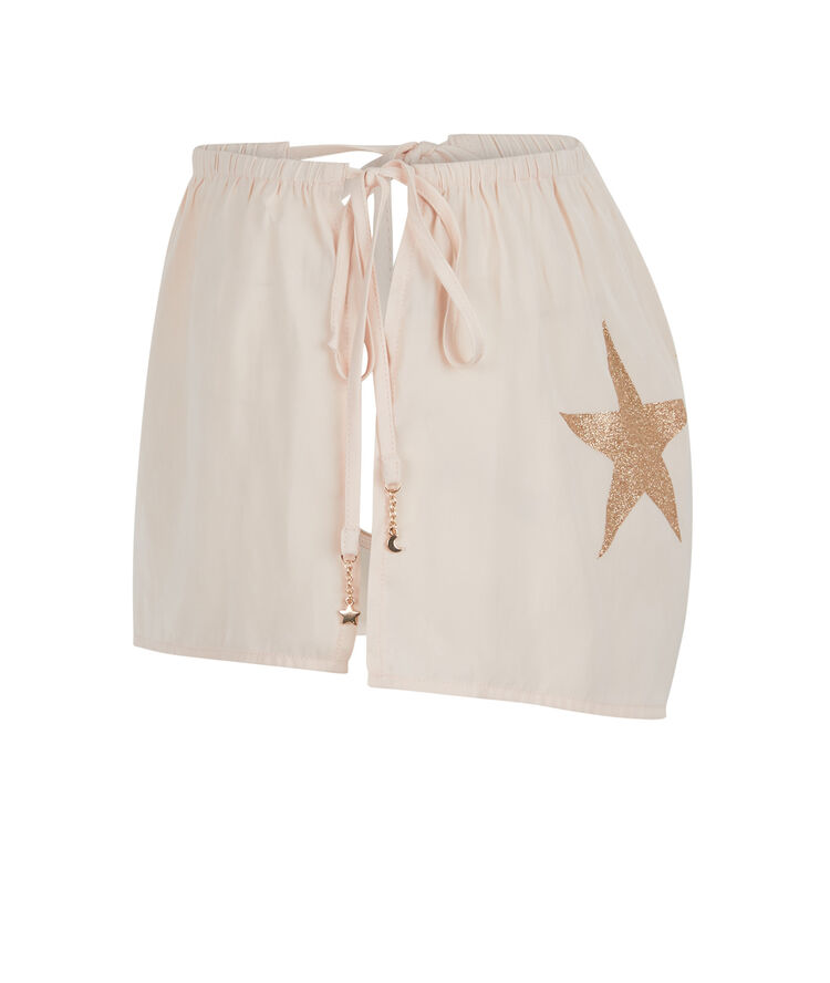 Short satiné print étoiles satistarsiz vanille.