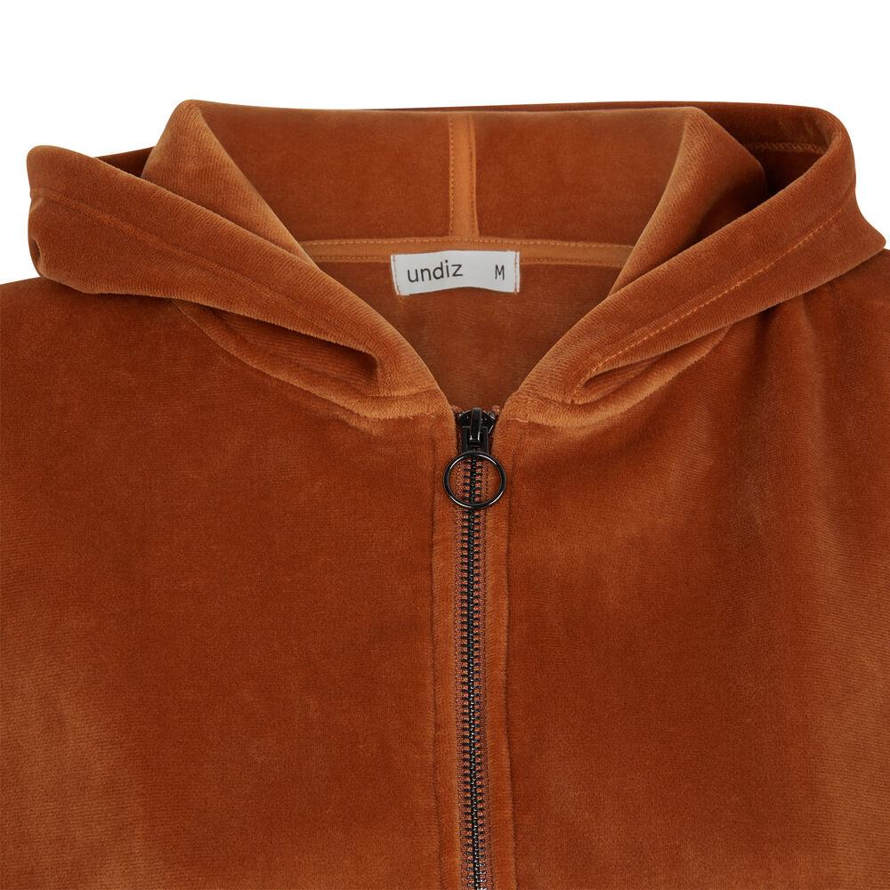 Sweat à capuche en velours - marron marron.