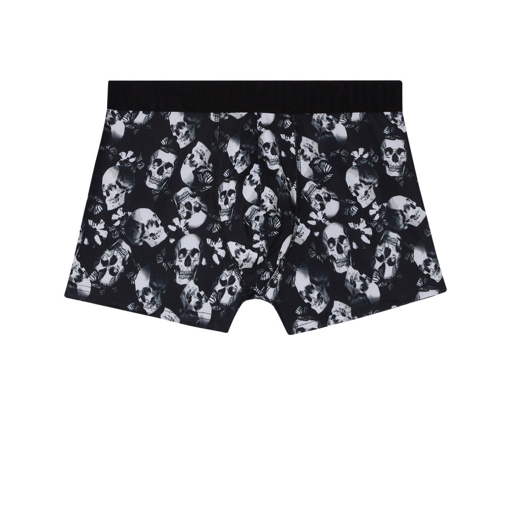 Boxer à imprimé tête de mort - noir noir.