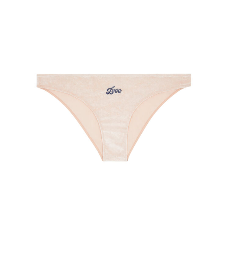 Culotte en velours fluffiz rose poudré.