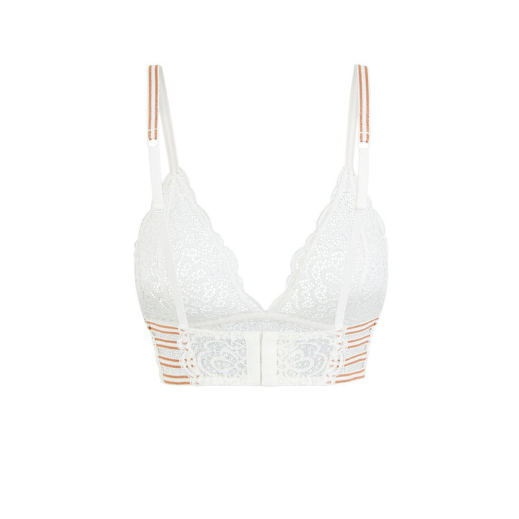 Triangle bustier sans armatures en dentelle lurexbandiz blanc.