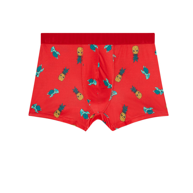 boxer à motifs ananas et tortue - rouge boxer à motifs ananas et tortue - rouge;