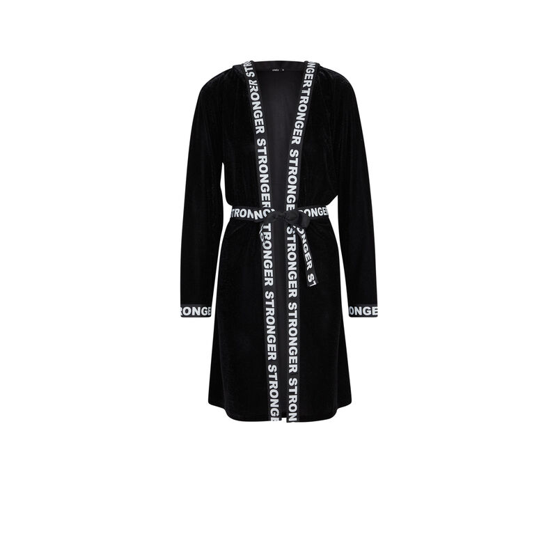 Peignoir en velours brillant sequiniz noir.