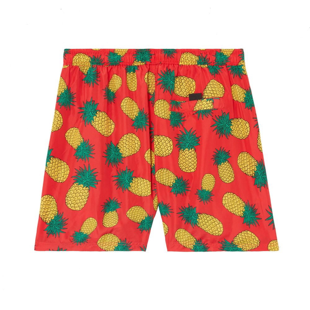 Short de bain imprimé ananas - rouge rouge.
